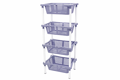 4-section stand with baskets Krita, purple fog