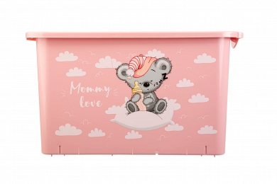 Pojemnik na zabawki "Mommy love", pastelowy różowy