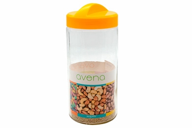Słoik na produkty sypkie szklany "Avena" 1,5 l, słonieczny