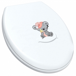 Toilet seat with a picture, snow-white, "Mommy love 1"