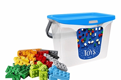 Container for toys "Toys" 6 L, blue lagoon