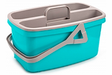 Bucket with removable storage caddy Smart, turquoise