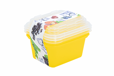 Set of containers for freezing "Zip mini" 3 pcs., lemon