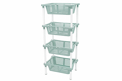 4-section stand with baskets Krita, gray mystery