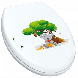 Toilet seat with a picture, snow-white, "Mommy love 2"