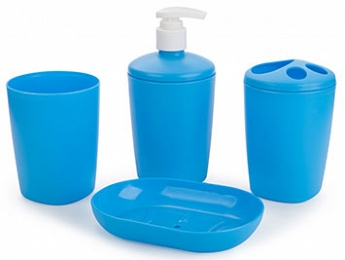 Ensemble d'accessoires pour la salle de bain Aqua, lagune bleu