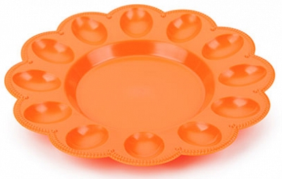 Plate for eggs, tangerine