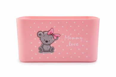 Basket for toys "Mommy love", light pink