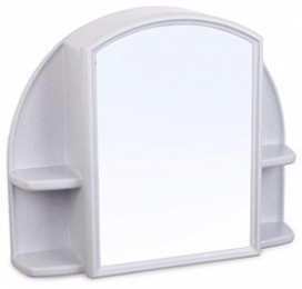 Шкафчик зеркальный Орион, белый мрамор 