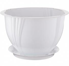 Pot Diana 0.65 L with tray, snow-white