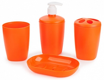 Ensemble d'accessoires pour la salle de bain Aqua, mandarine