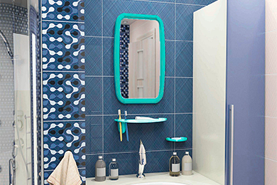 Bathroom set Optima, turquoise
